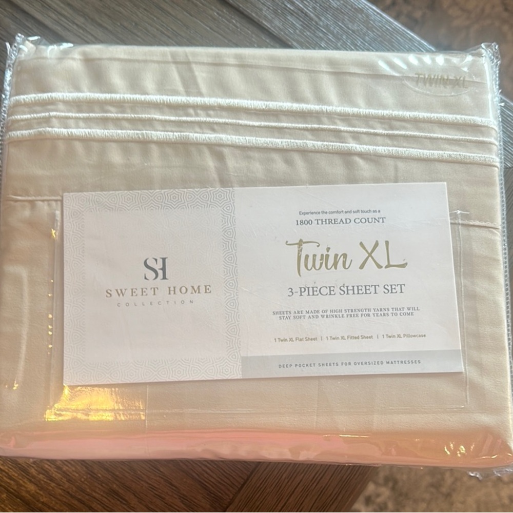 Beige Twin XL Sheet Set
